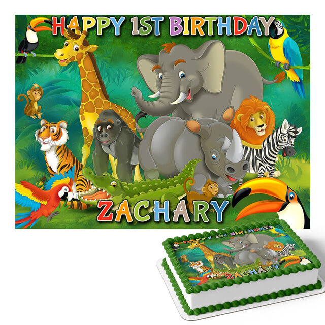 Safari Animals (Rectangle Cake Topper)