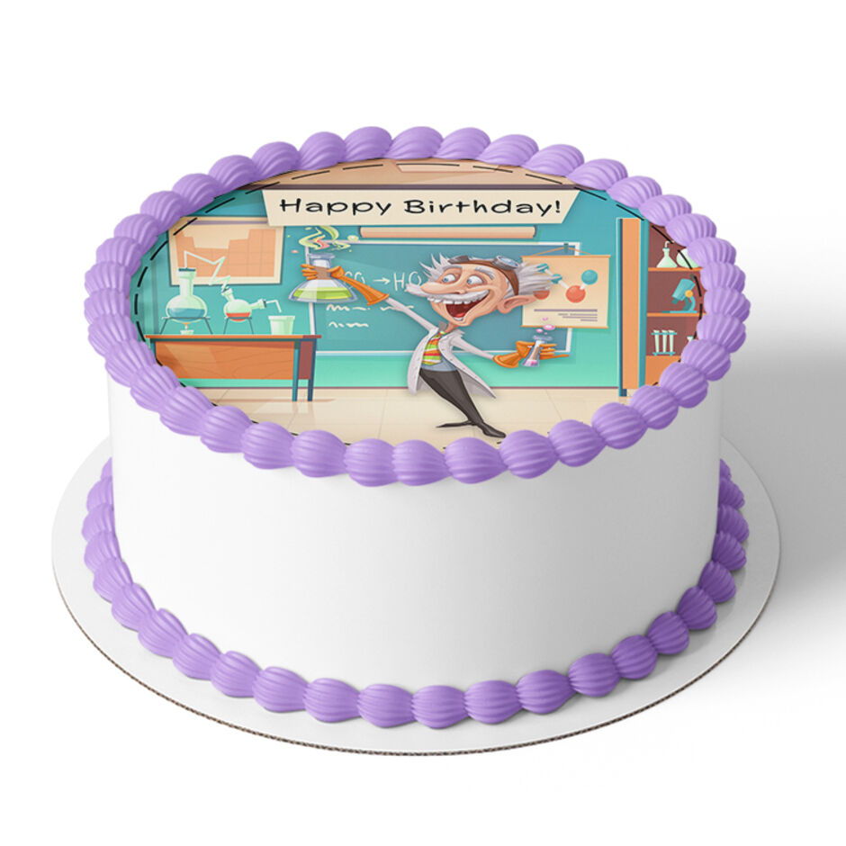 Science-Personalised-Round-Edible-Cake-Toppers-Cake-View-c