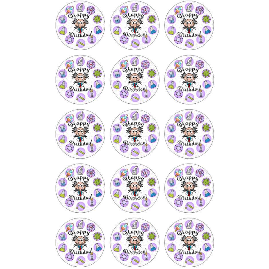 Science-Personalised-Round-Edible-Cup-Cake-Toppers