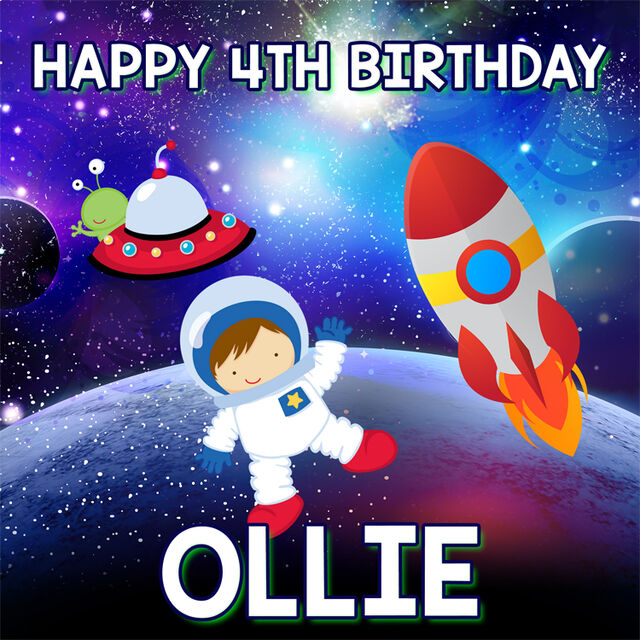 Kids Space Theme (Square Cake Topper)