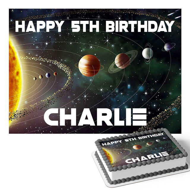 Solar System (Rectangle Cake Topper)