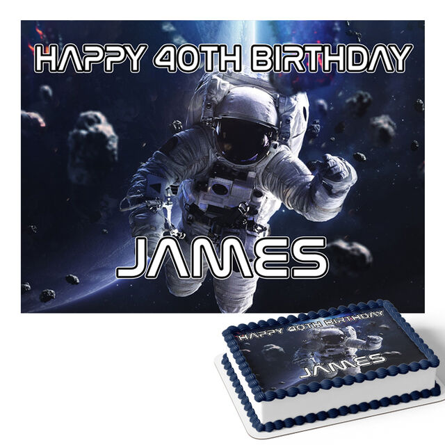 Space Astronaut (Rectangle Cake Topper)