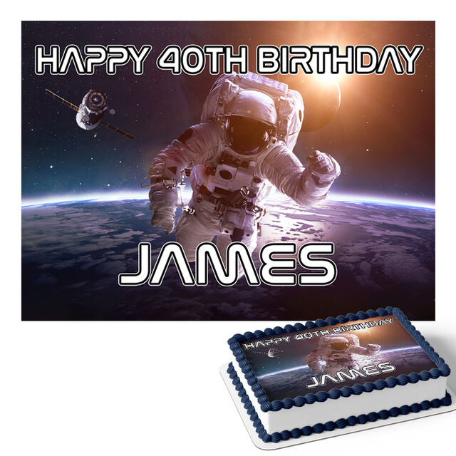 Space Astronaut (Rectangle Cake Topper)