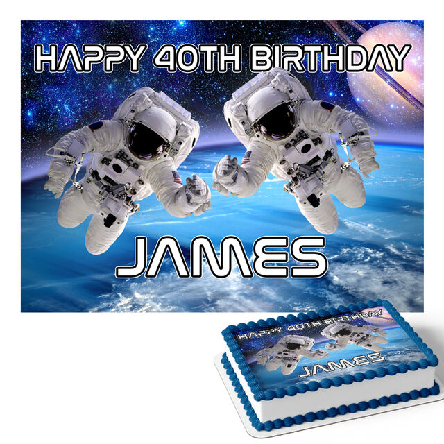 Space Astronaut (Rectangle Cake Topper)