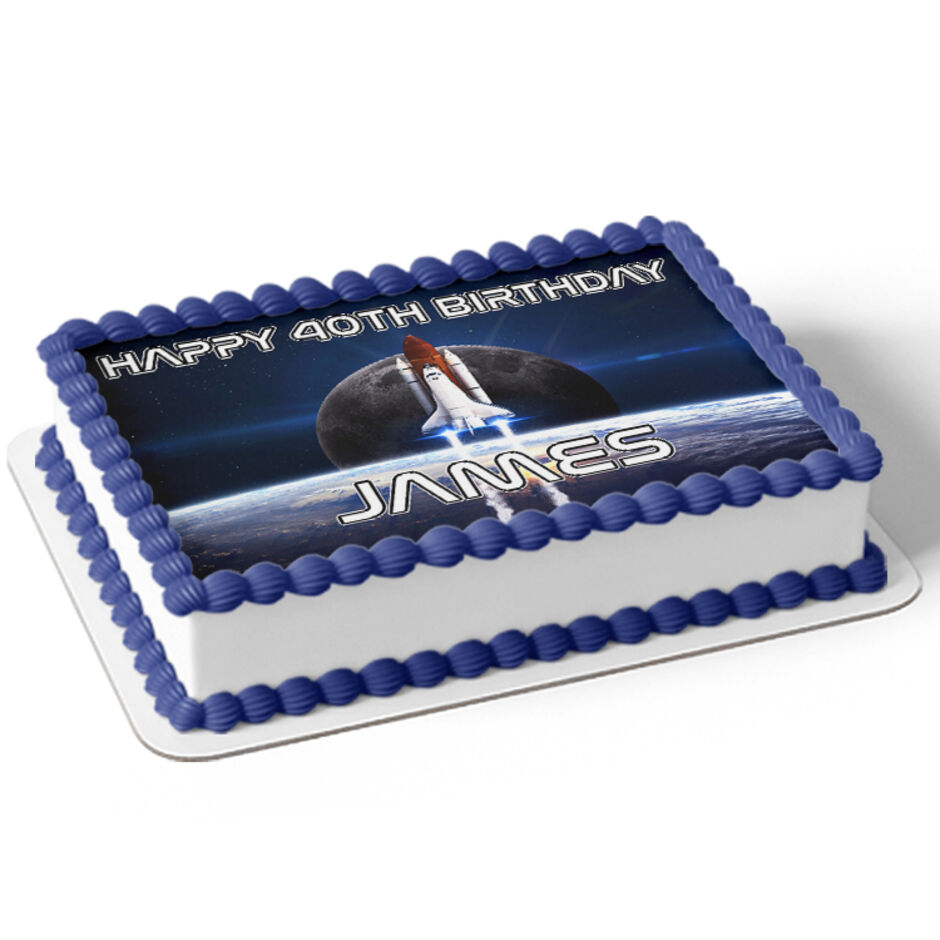 Space-Shuttle-Personalised-Rectangle-Edible-Cake-Topper-Cake-View
