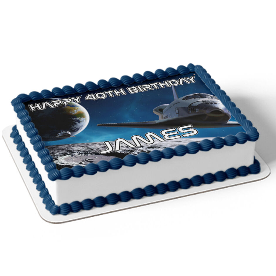 Space-Shuttle-Personalised-Rectangle-Edible-Cake-Topper-Cake-View-b