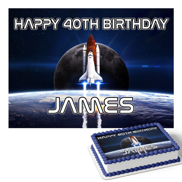 Space Shuttle (Rectangle Cake Topper)