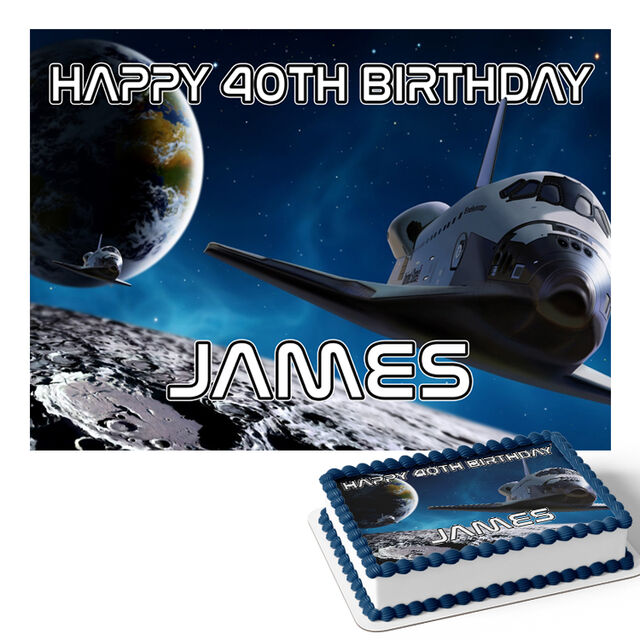 Space Shuttle (Rectangle Cake Topper)