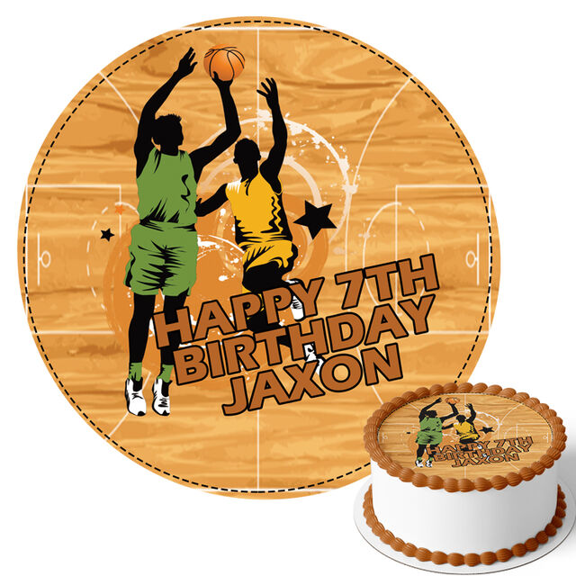 Basket Ball Players (Round Cake Topper)