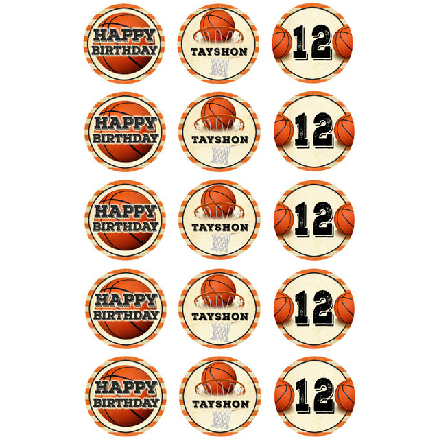 Basket Ball (Cupcake Toppers)
