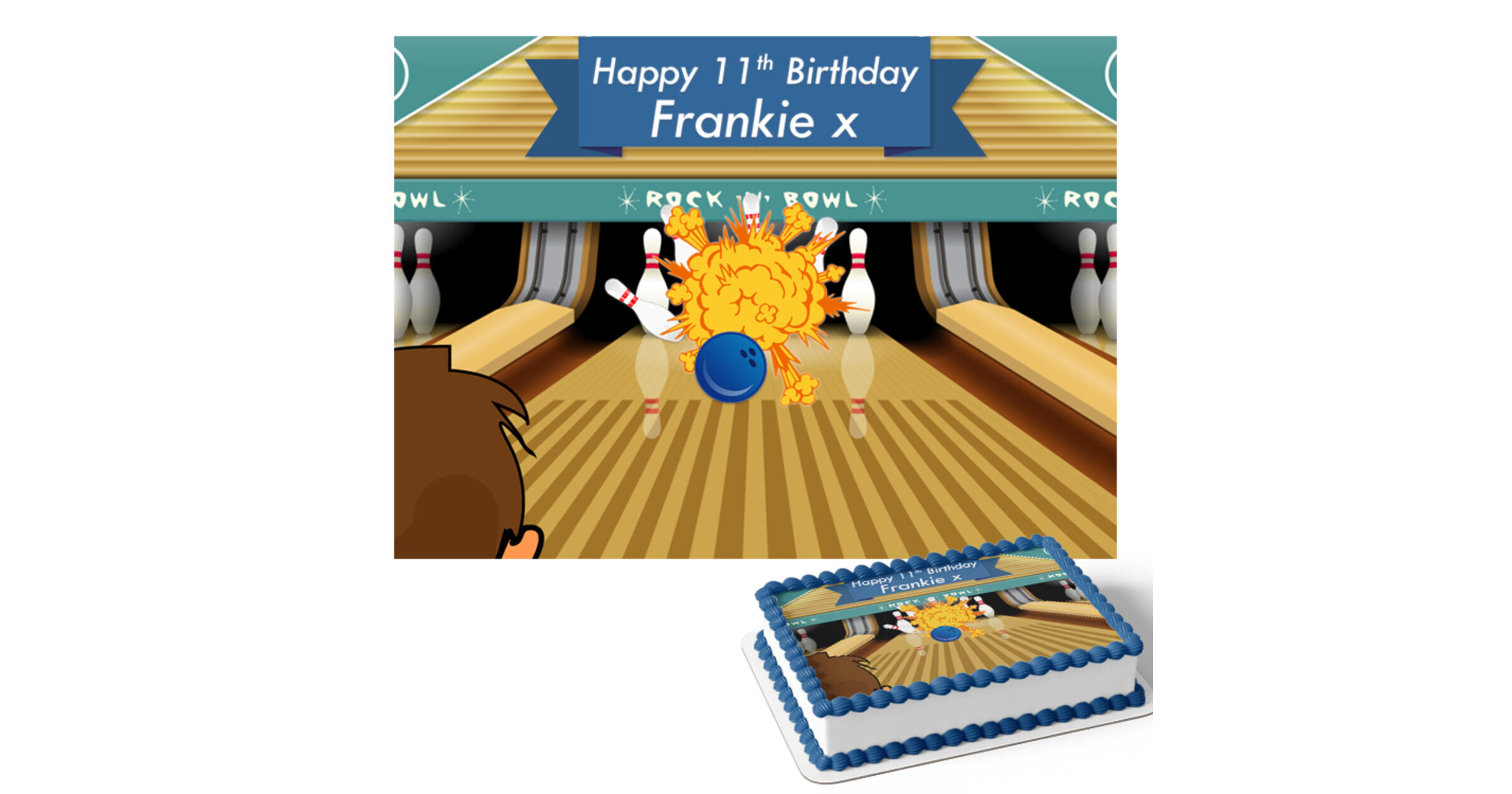 Bowling (Rectangle Cake Topper)