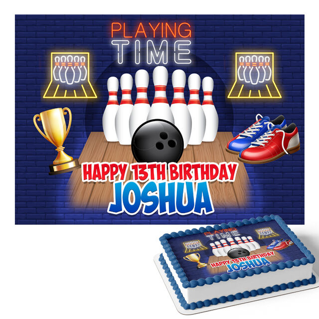 Bowling (Rectangle Cake Topper)