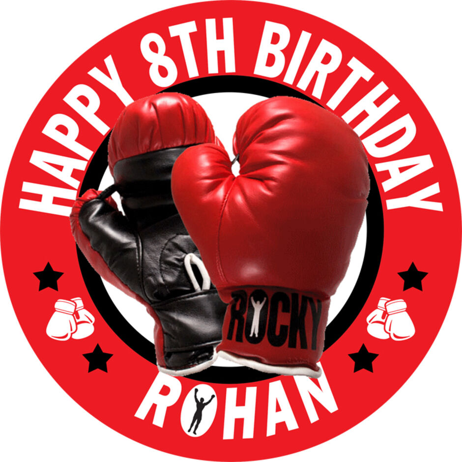 Boxing-Personalised-Round-Edible-Cake-Topper