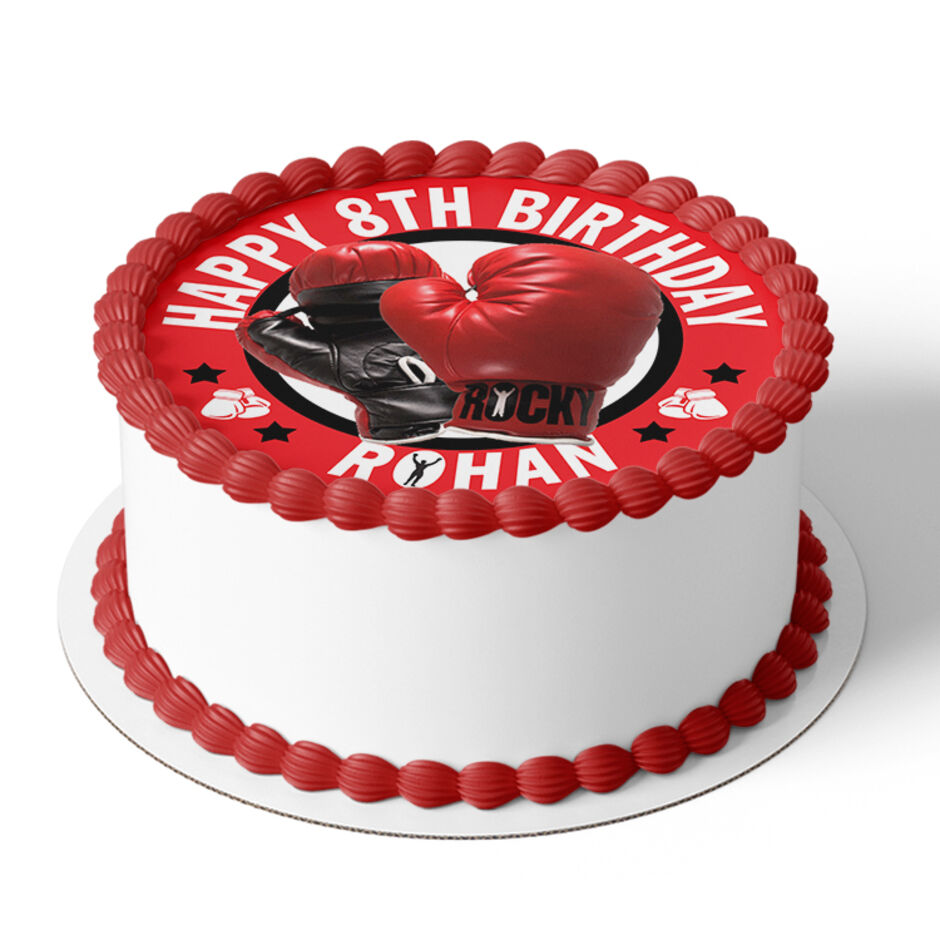 Boxing-Personalised-Round-Edible-Cake-Topper-a