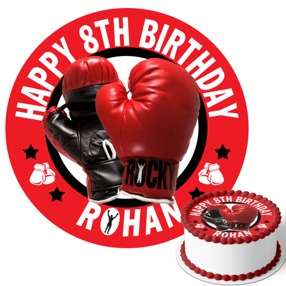 Boxing-Personalised-Round-Edible-Cake-Topper-Main-Image