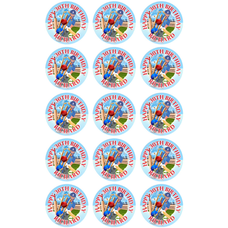 Cricket-Personalised-Round-Edible-Cup-Cake-Toppers