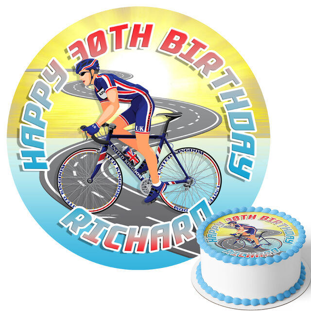 Cycling (Round Cake Topper)