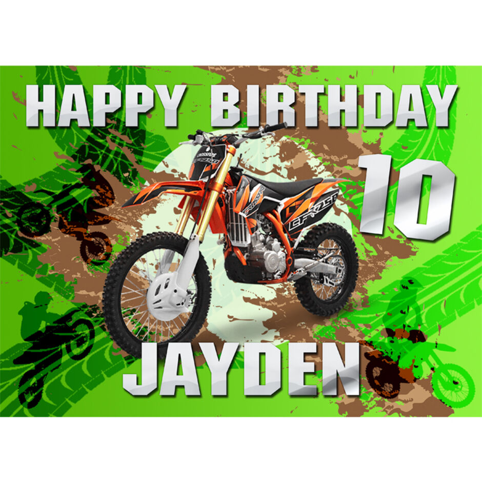 Dirt-Bike-Personalised-Rectangle-Edible-Cake-Topper-Green