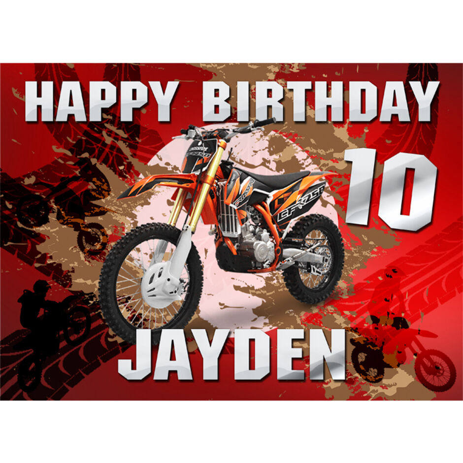 Dirt-Bike-Personalised-Rectangle-Edible-Cake-Topper-Red