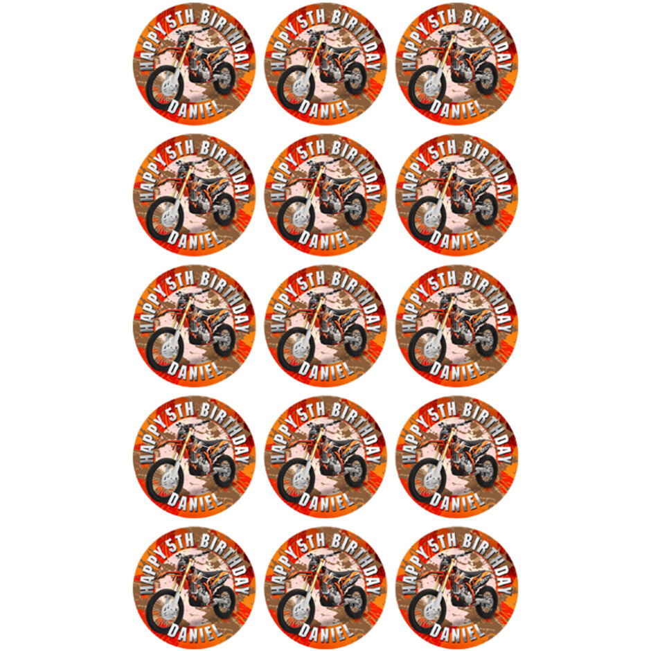 Dirt-Bike-Personalised-Round-Edible-Cup-Cake-Toppers-Orange