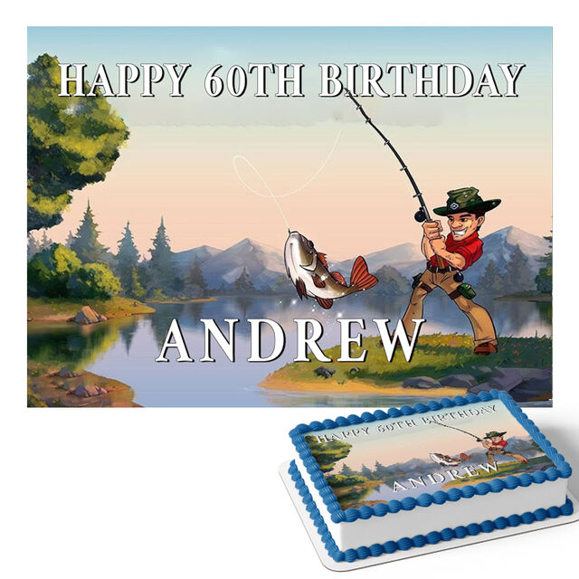 Fishing (Rectangle Cake Topper)