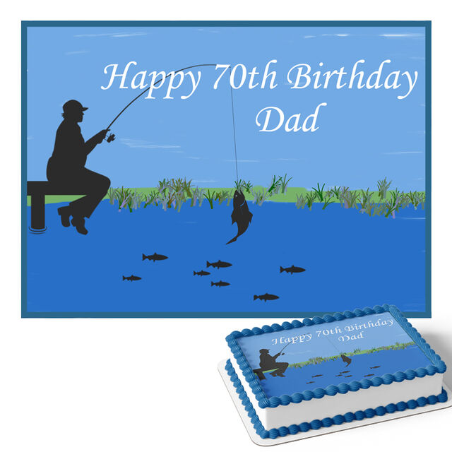 Fishing (Rectangle Cake Topper)
