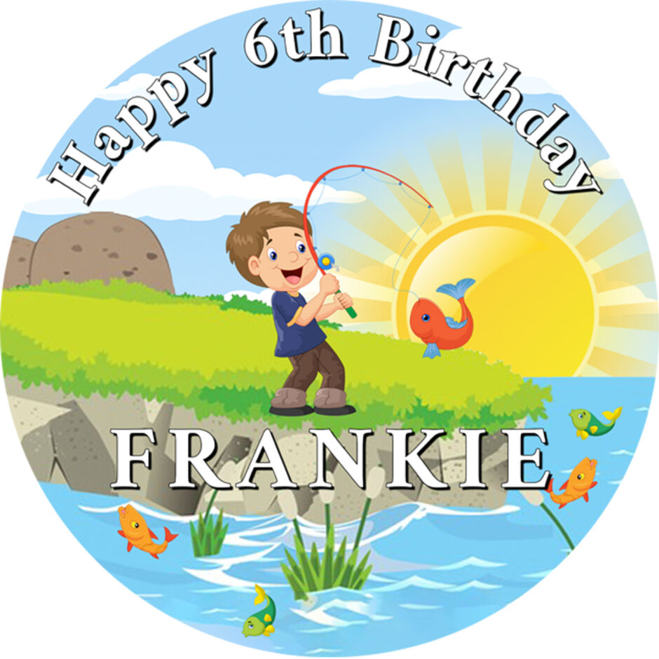 Fishing-Personalised-Round-Edible-Cake-Topper-g