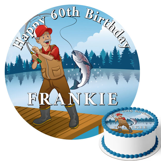 Fishing (Round Cake Topper)