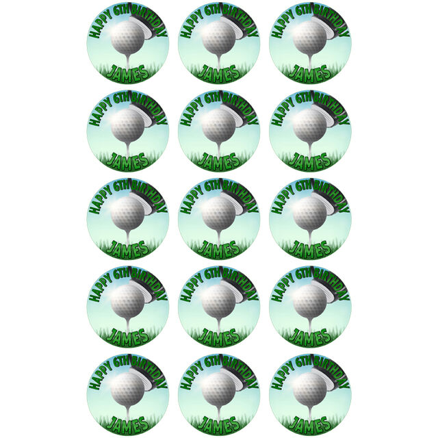 Golf (Cupcake Toppers)
