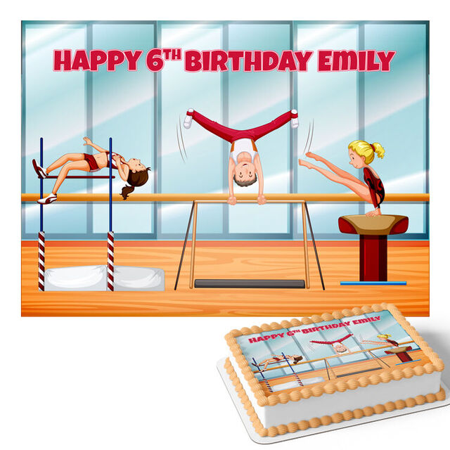 Gymnastics (Rectangle Cake Topper)