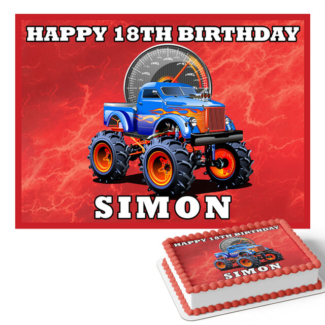 Monster Truck (Rectangle Cake Topper)