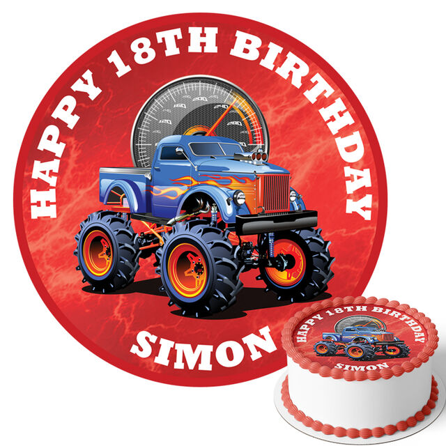 Monster Trucks (Round Cake Topper)