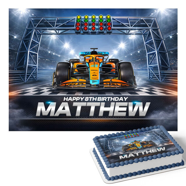 Racing Car (Rectangle Cake Topper)