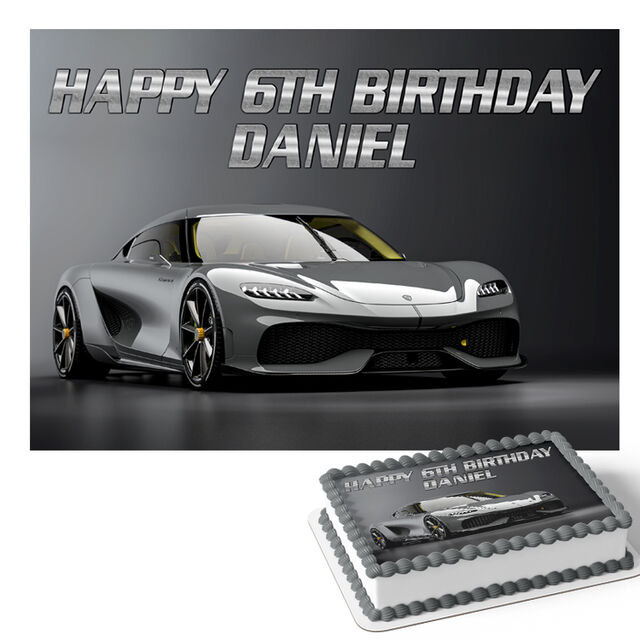 Sports Car (Rectangle Cake Topper)