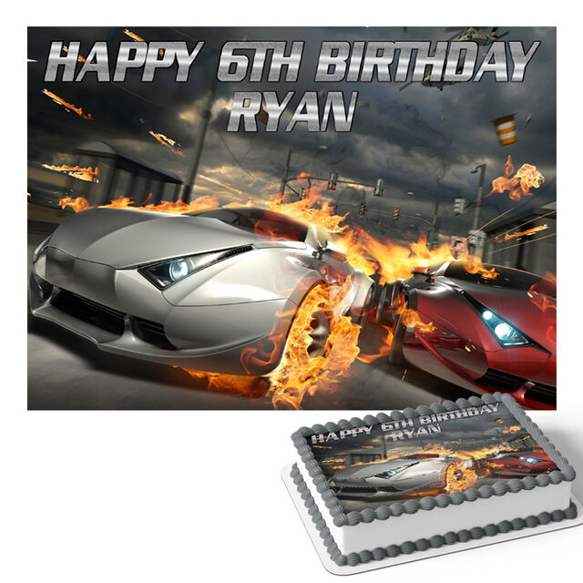 Sports Car (Rectangle Cake Topper)