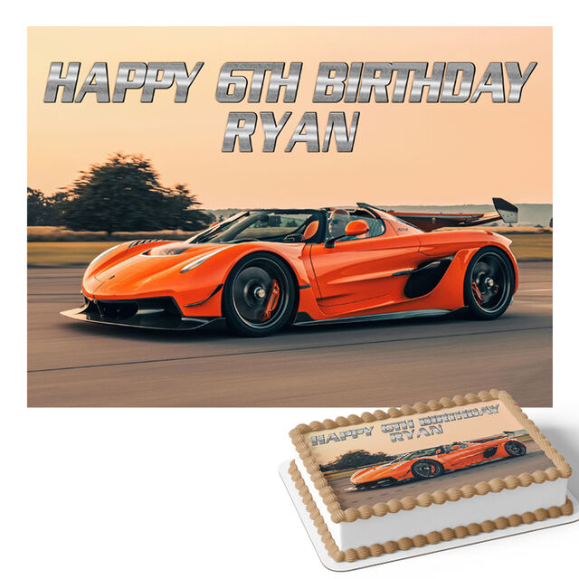 Sports Car (Rectangle Cake Topper)