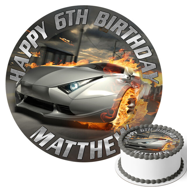 Sports Car (Round Cake Topper)