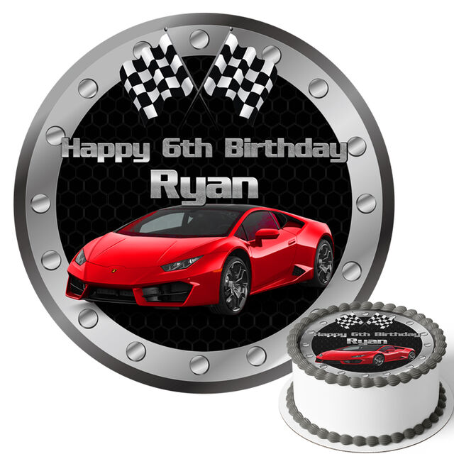 Sports Car (Round Cake Topper)