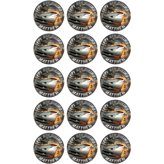 Sports Car (Cupcake Toppers)