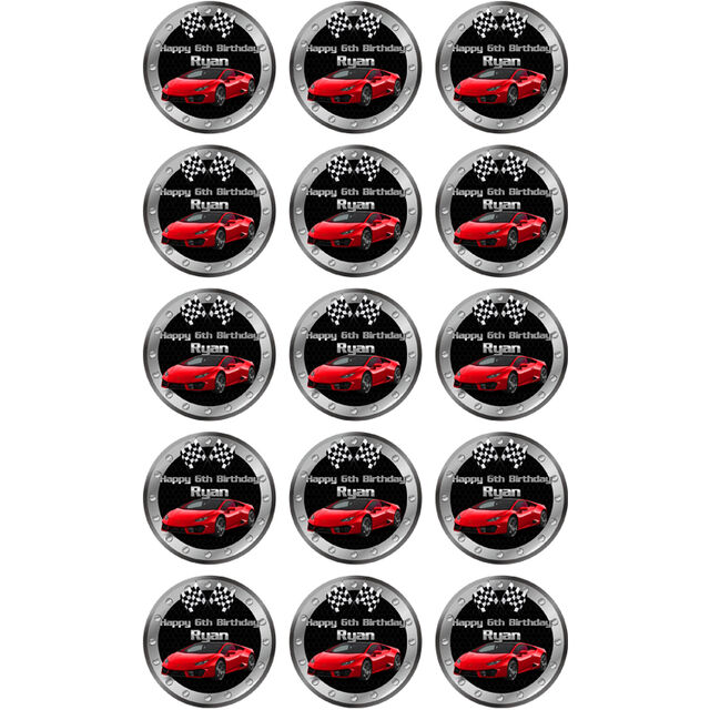 Sports Car (Cupcake Toppers)