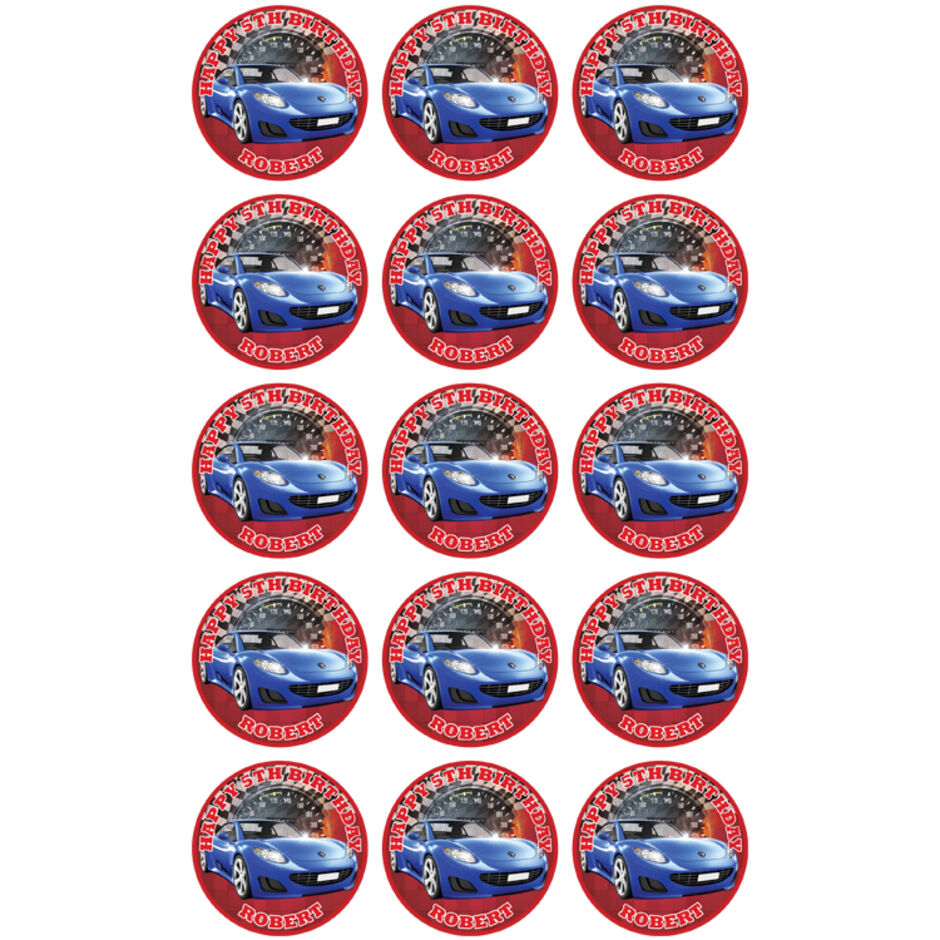 Sports-Car-Personalised-Round-Edible-Cup-Cake-Toppers-c