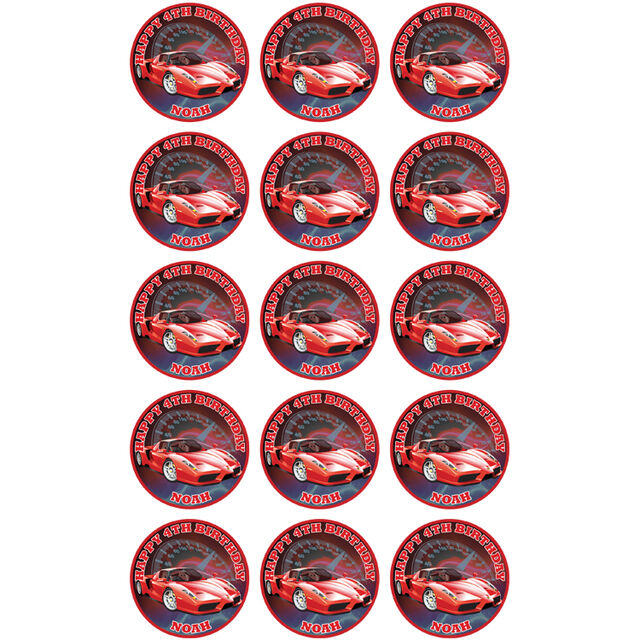 Sports Car (Cupcake Toppers)