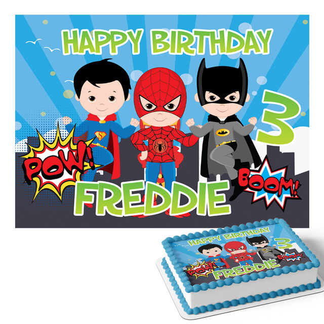 Superheroes (Rectangle Cake Topper)