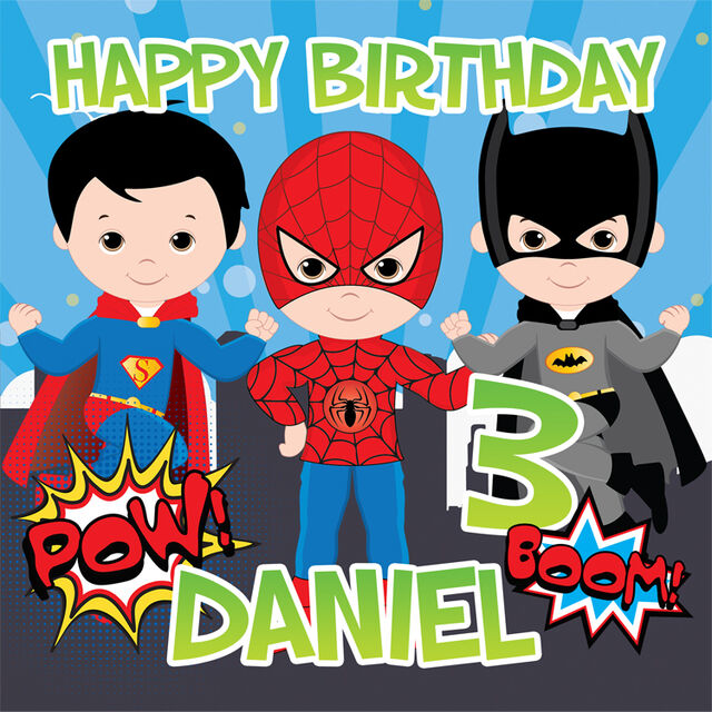 Superheroes (Square Cake Topper)