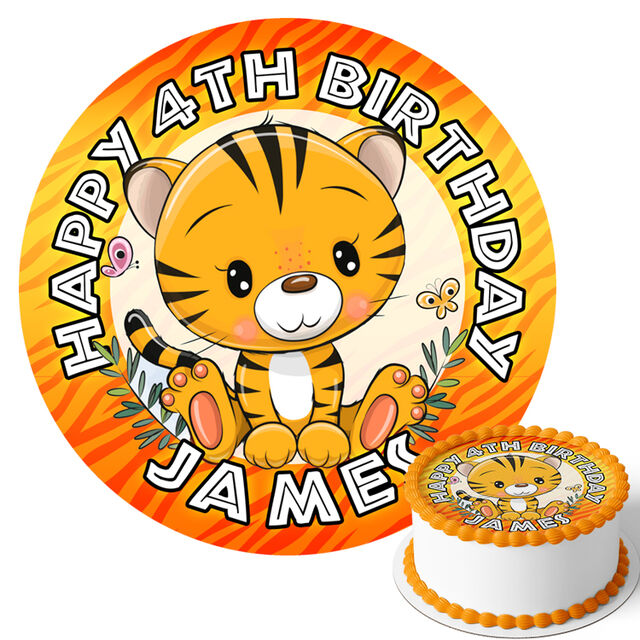 Cute Tiger (Round Cake Topper)