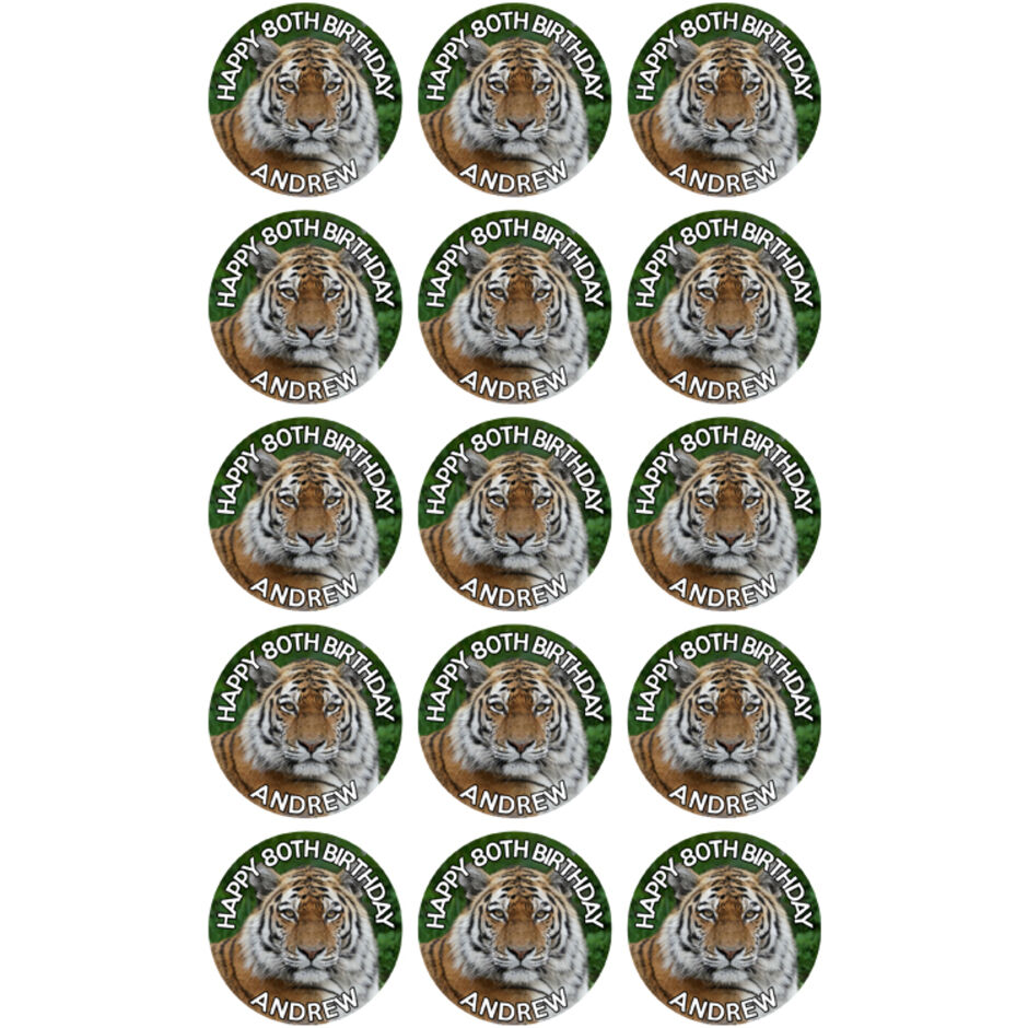 Tiger-Personalsied-Round-Edible-Cup-Cake-Toppers