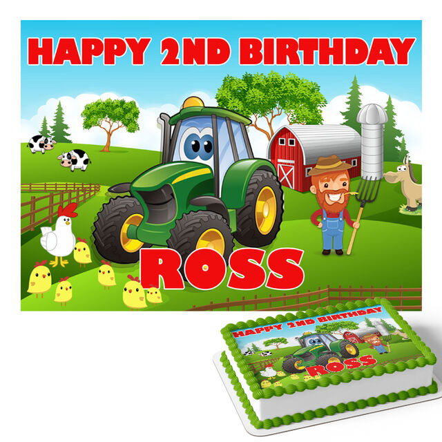 Tractor (Rectangle Cake Topper)