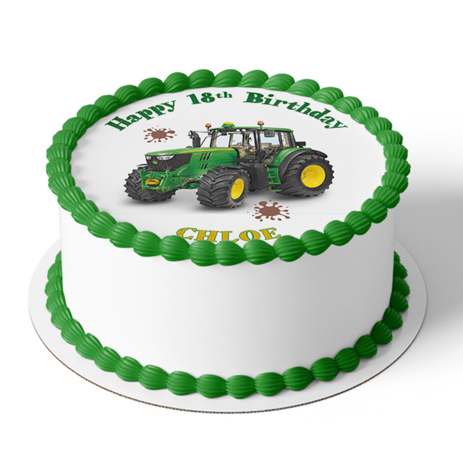 Tractor-Personalised-Round-Edible-Cake-Topper-1a