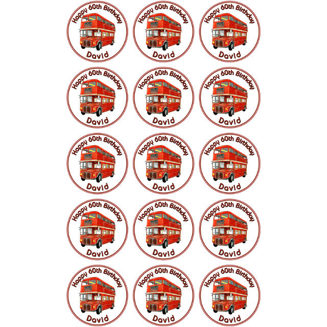 Route Master Bus (Cupcake Toppers)