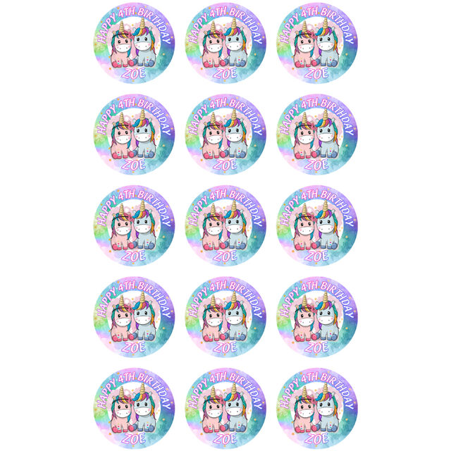 Cute Unicorns (Cupcake Toppers)